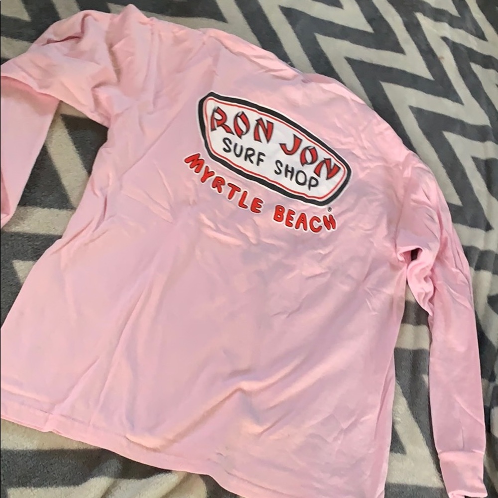Pink ron jon  long sleeve youth large t-shirt